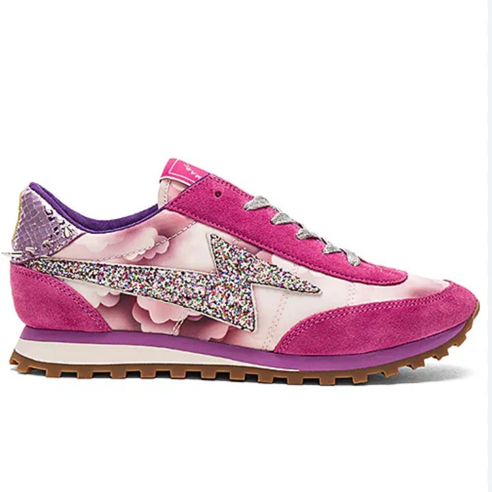 MARC JACOBS Astor Lightning Bolt Sneaker in Pink Multi size 37 7